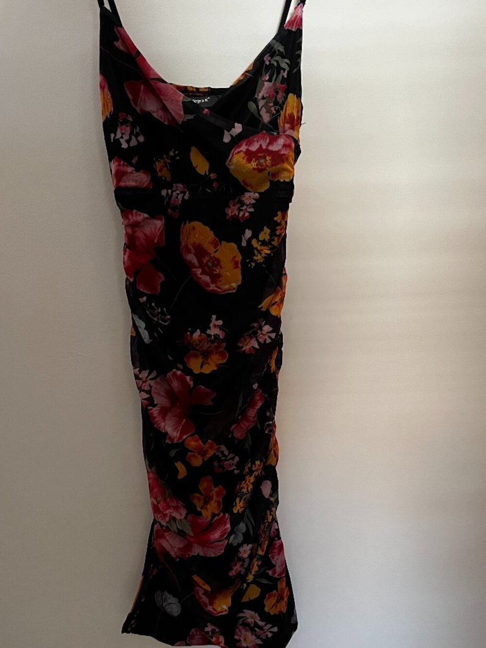 NEW} AllegraK Black Floral Midi Dress / Size S